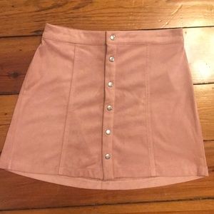 Forever 21 pink suede button skirt